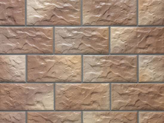 Клинкерная фасадная плитка Stroeher Kerabig KS14 braun-bunt, арт. 8430, формат 30-15 302x148x12 мм