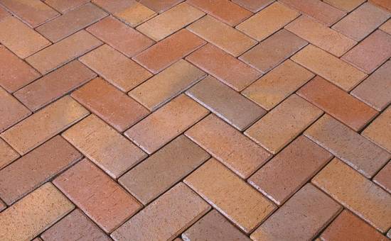 Тротуарная клинкерная брусчатка Wienerberger Penter Florenz bunt orangegelb geflammt, 200x100x52 мм